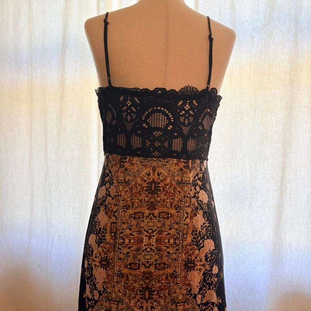 Intimately by Free People - Black, pink & gold floral and paisley print maxi dre - Picture 5 of 8